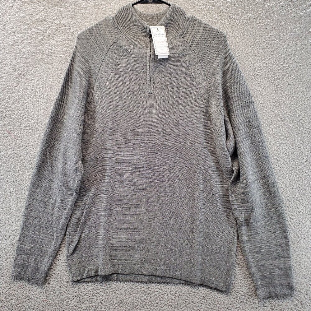 Flag And‎ Anthem Sweater Mens Size M Gray 1/4 Zip Pullover Sweatshirt New
